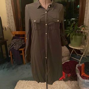Old Navy military green button up dress